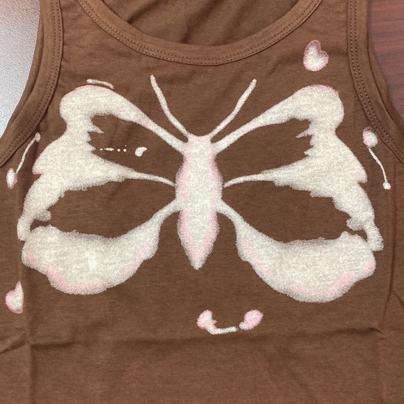 Butterfly print crop tank top size small NWT - Picture 7 of 14